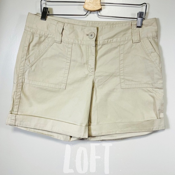 LOFT Khaki Pocket Boyfriend Utility Shorts - Women’s Size 10 - Picture 1 of 8